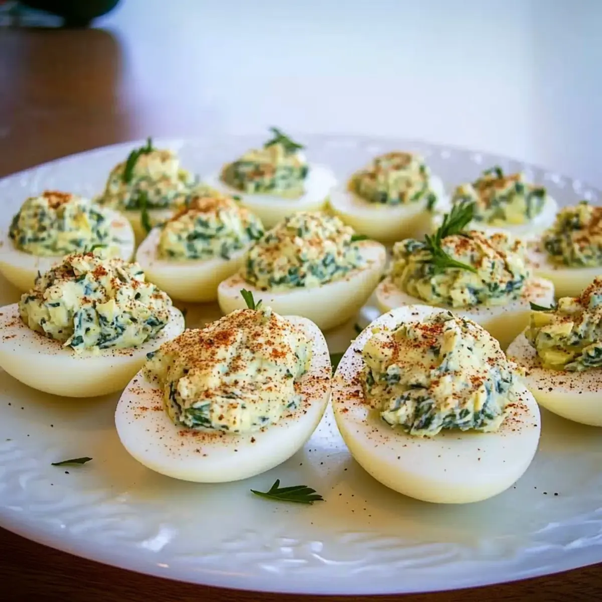 Keto Spinach Artichoke Deviled Eggs