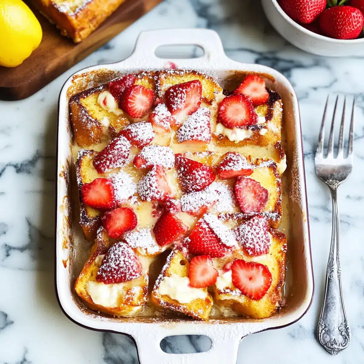 Baked Strawberries and Cream French Toast