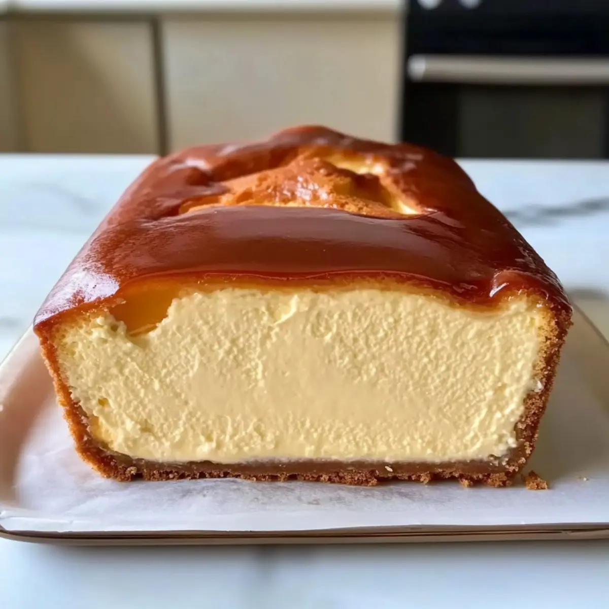 Loaf Pan Basque Cheesecake