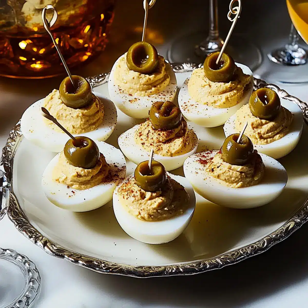 Dirty Martini Deviled Eggs