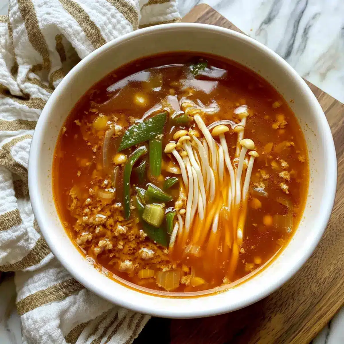 Tomato Enoki Mushroom Soup