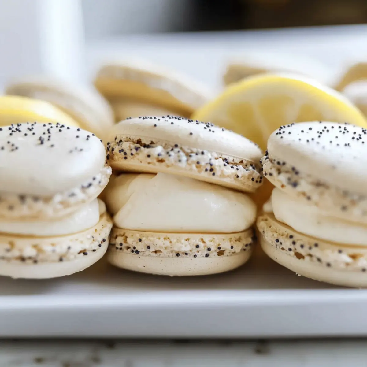 Lemon Poppy Seed Macarons