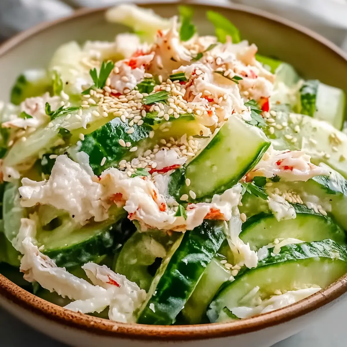 Cucumber Salad with Crab Meat Delight