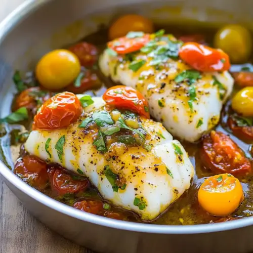 Pan-Seared Cod with Tomato Basil Sauce