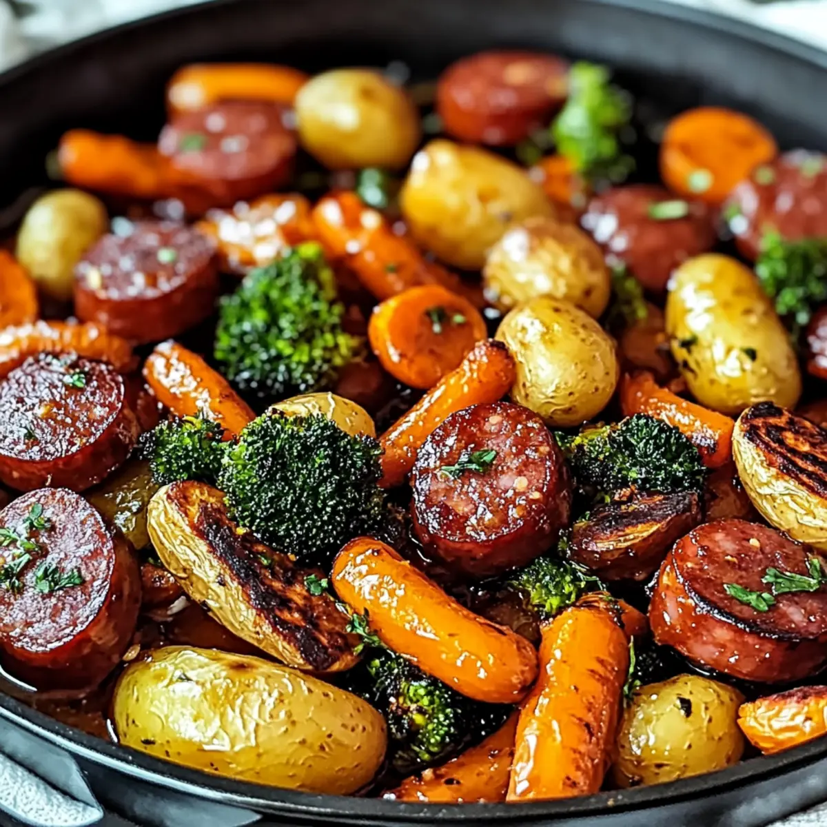 One-Pan Honey Garlic Kielbasa & Veggies