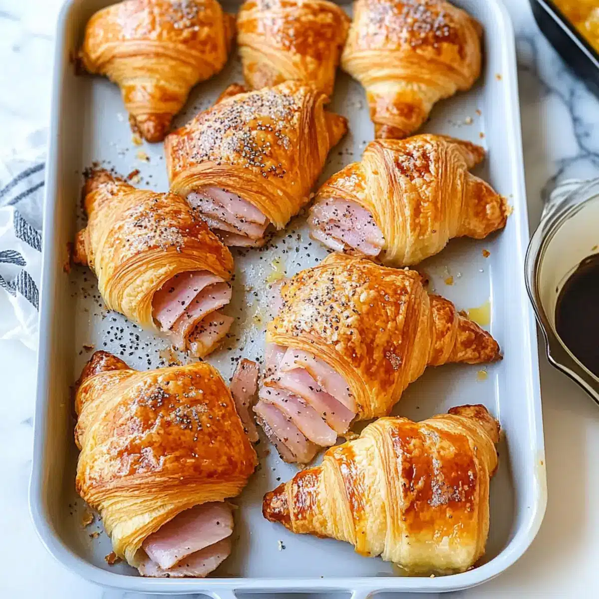 Baked Ham and Cheese Croissants