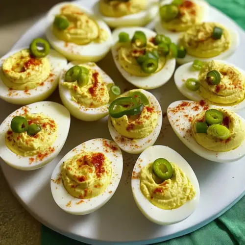 Spicy Banana Pepper Deviled Eggs