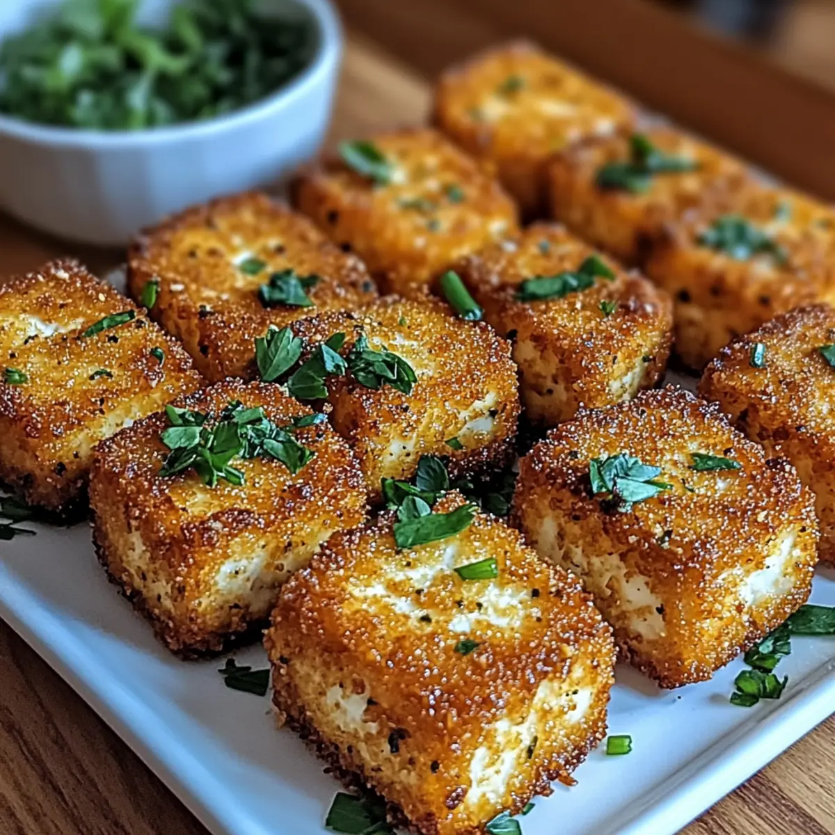 Crispy Garlic Herb Tofu Nuggets