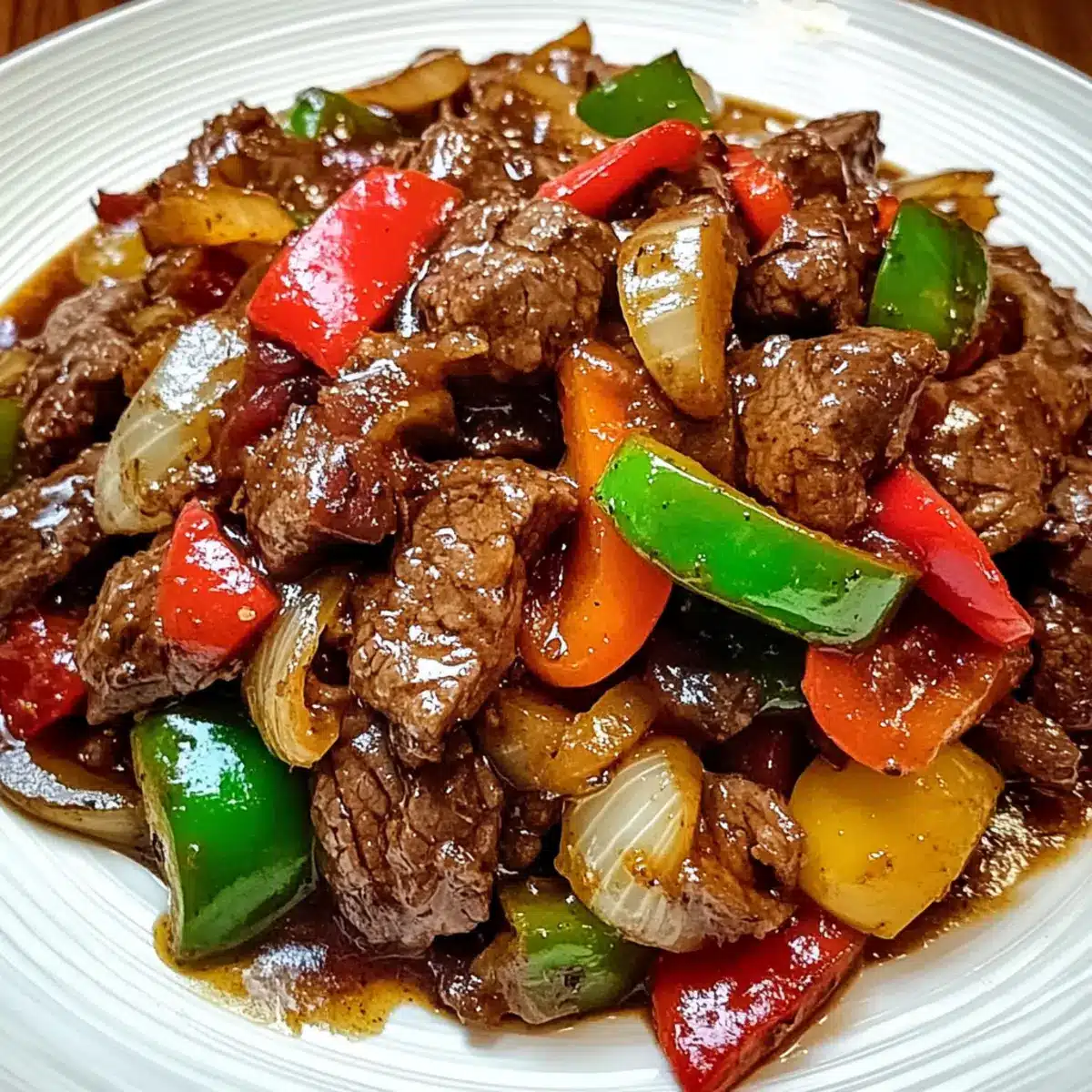 Pepper Steak with Bell Peppers and Onion