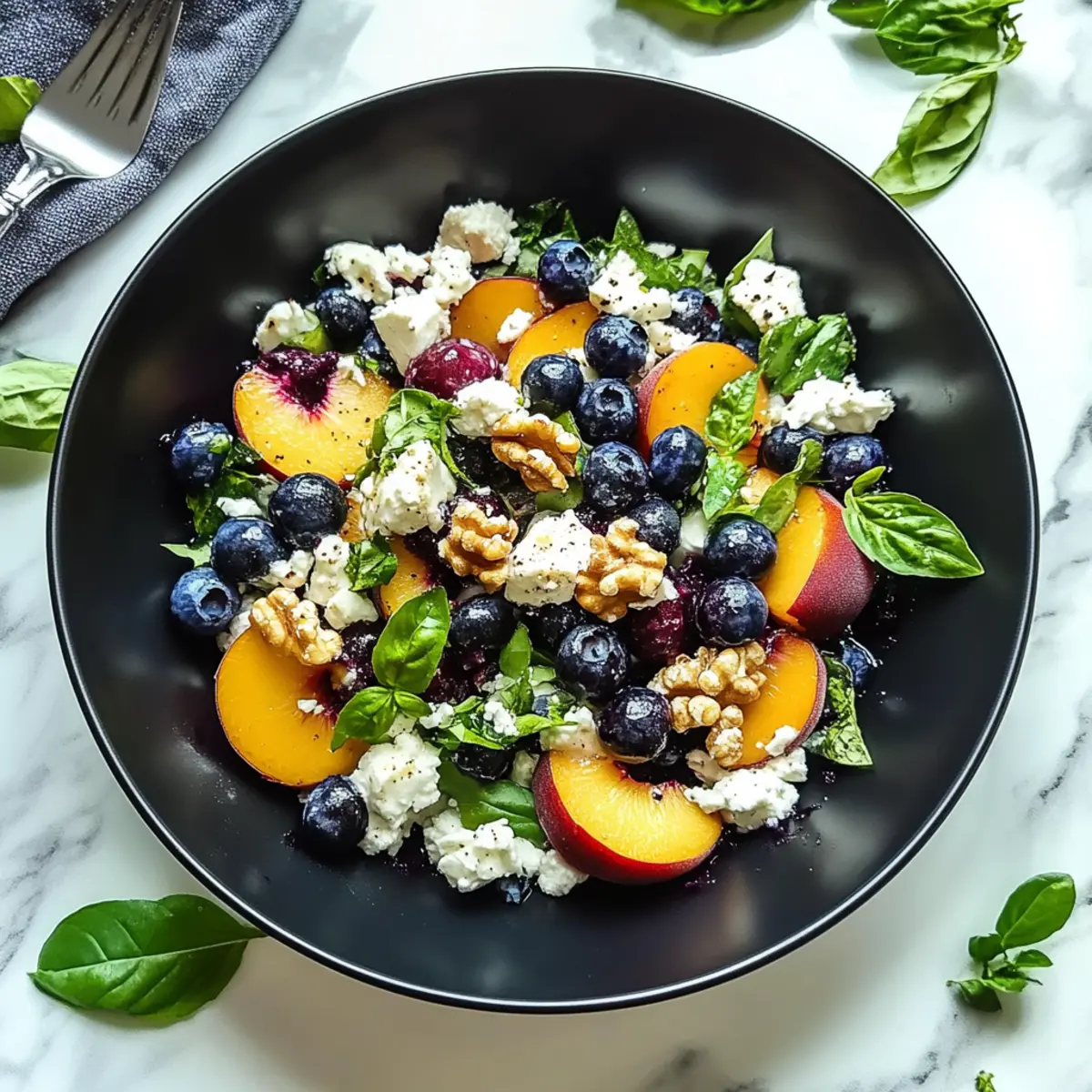 Blueberry Peach Feta Salad