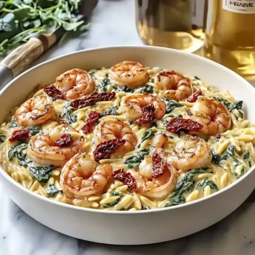 Tuscan Shrimp Orzo with Sun-Dried Tomatoes