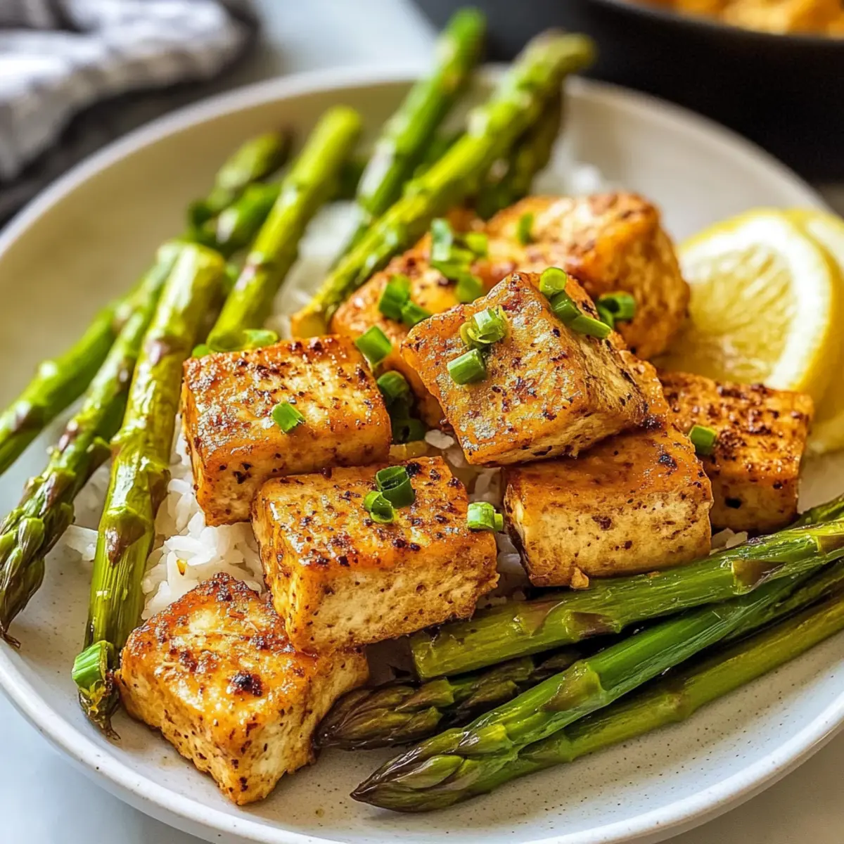 Lemon Pepper Tofu and Asparagus