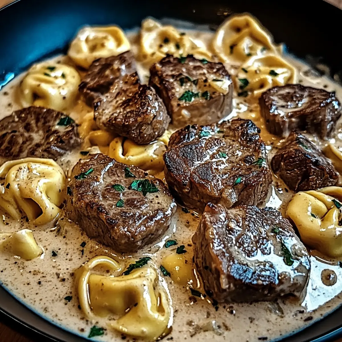 Cracked Garlic Steak Tortellini