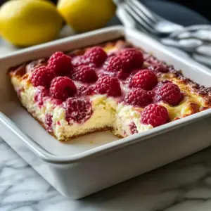 Lemon Raspberry Cottage Cheese Bake
