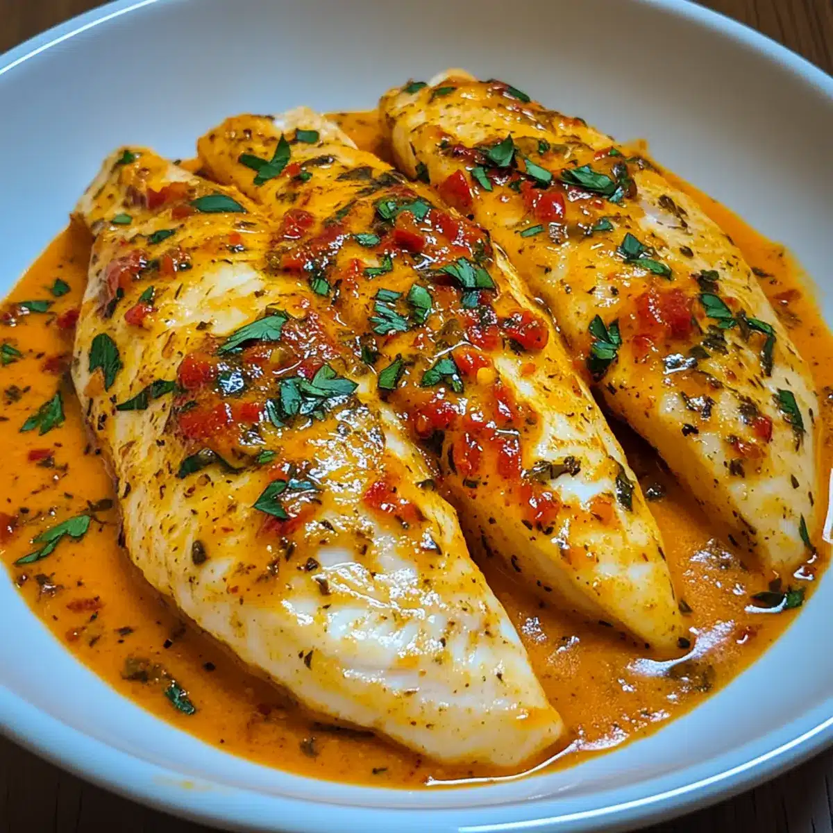 Tilapia in Roasted Pepper Sauce