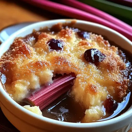 Baked Sticky Rhubarb Pudding