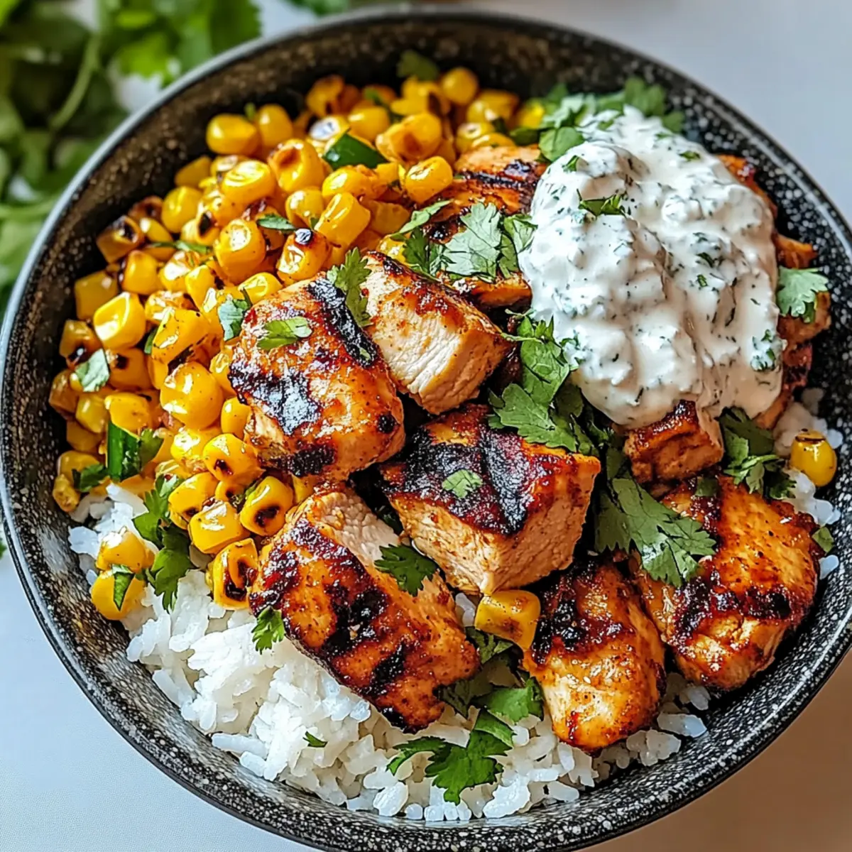 Street Corn Chicken Rice Bowl