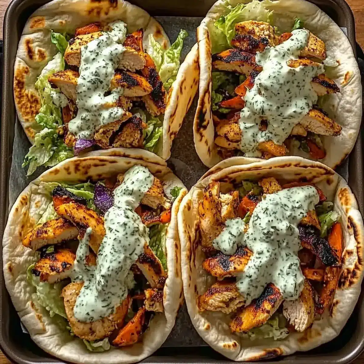 Sheet Pan Chicken Pitas with Herby Ranch