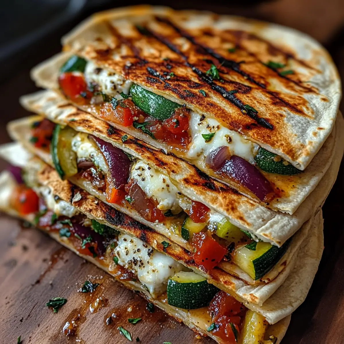 Grilled Mediterranean Veggie Quesadillas