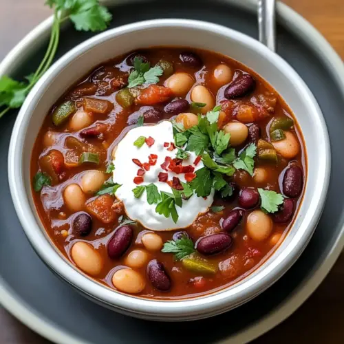 Slow Cooker Three-Bean Vegetarian Chili