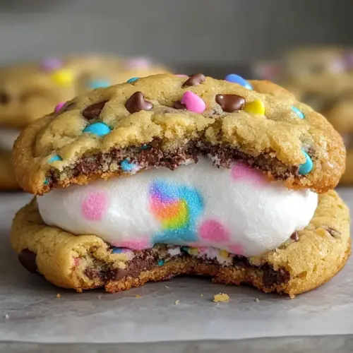 Giant Chocolate Chip Peep Stuffed Easter Cookies