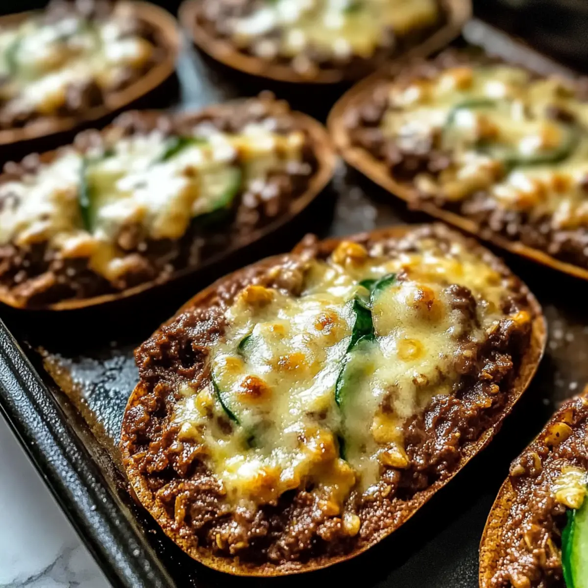 Ground Beef Zucchini Boats