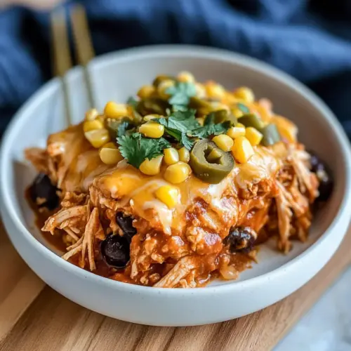 Crockpot Chicken Enchiladas Casserole