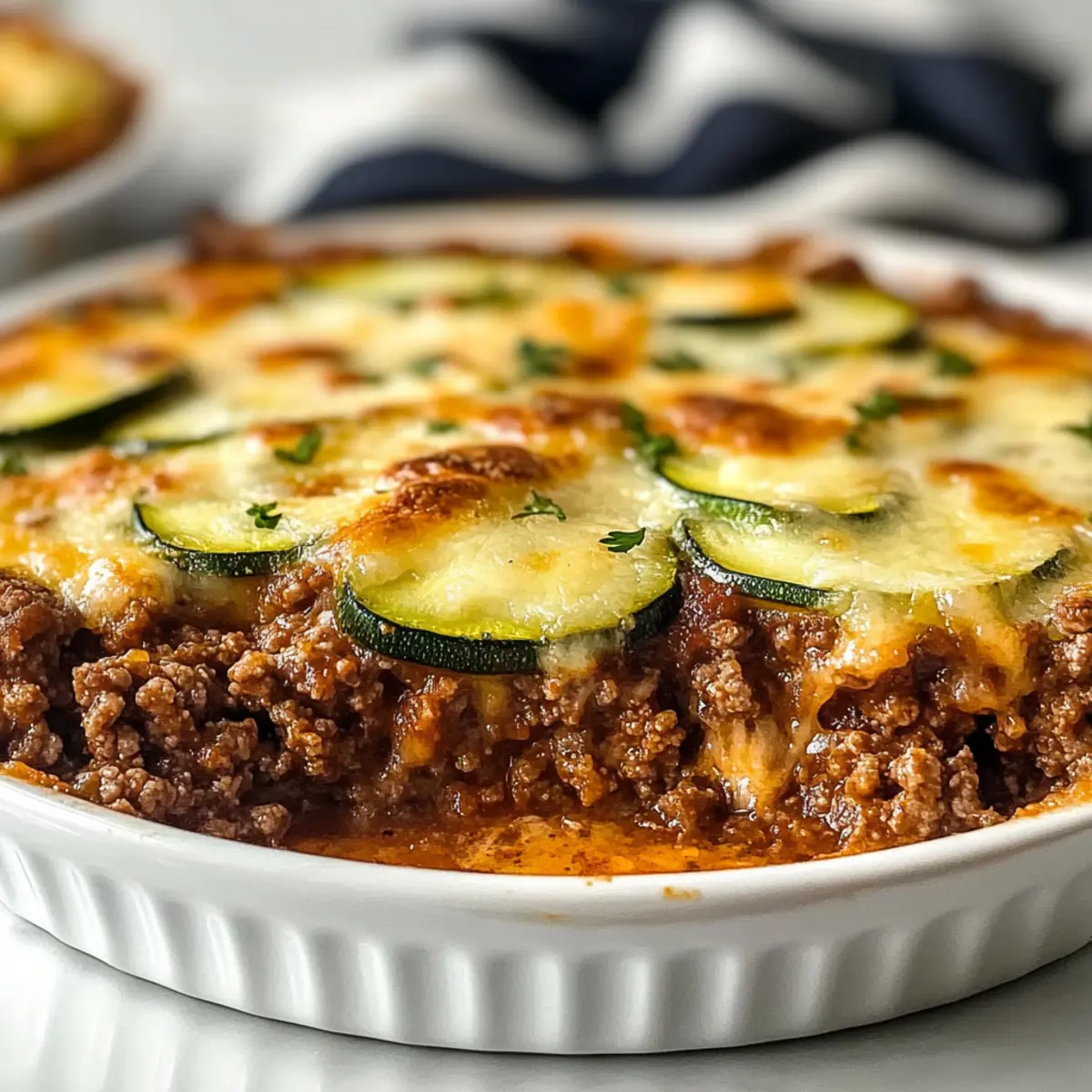 Low-Carb Ground Beef Zucchini Bake