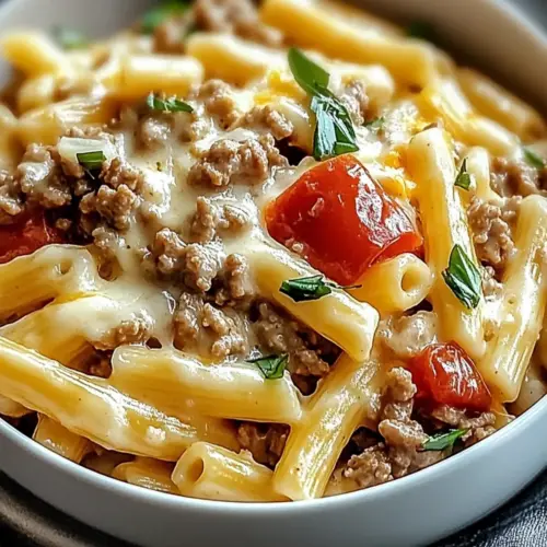 Creamy Rotel Pasta with Ground Beef