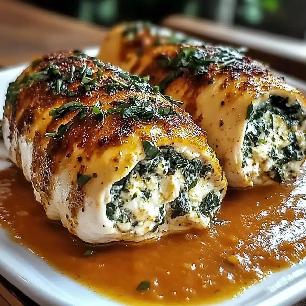 Herbed Ricotta Stuffed Chicken Rolls