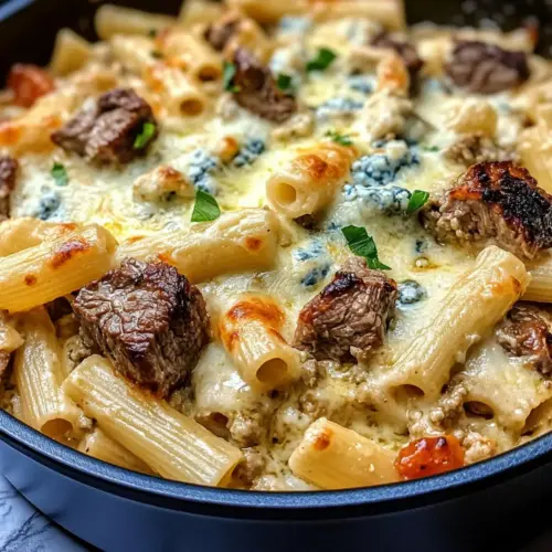 Steak & Blue Cheese Rigatoni Bake