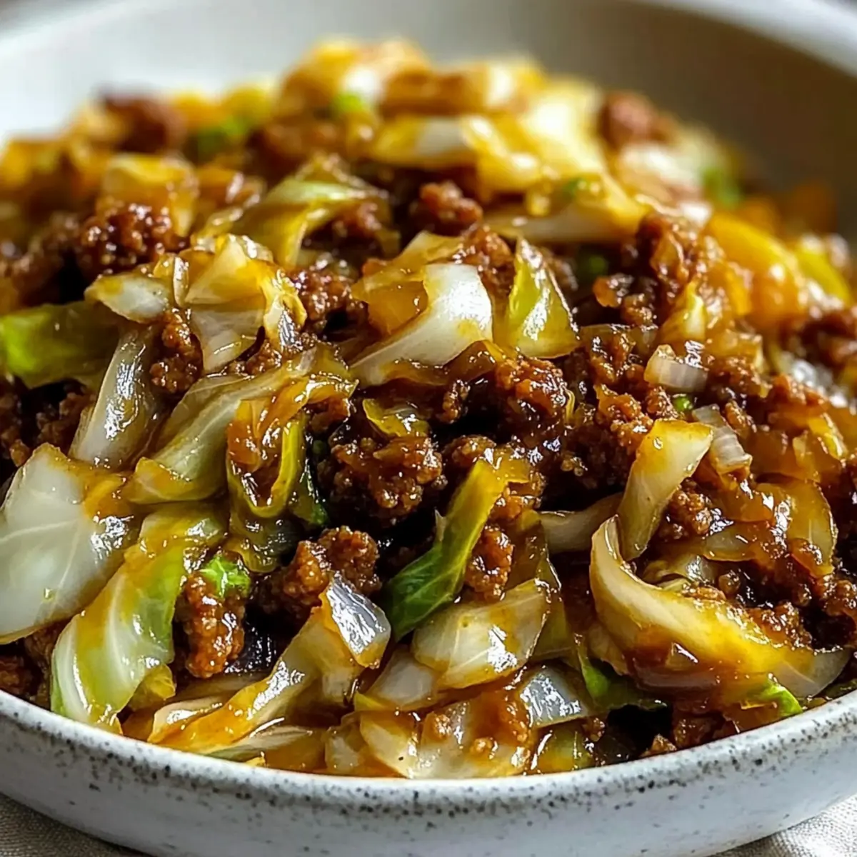 Low Carb Mongolian Ground Beef Cabbage