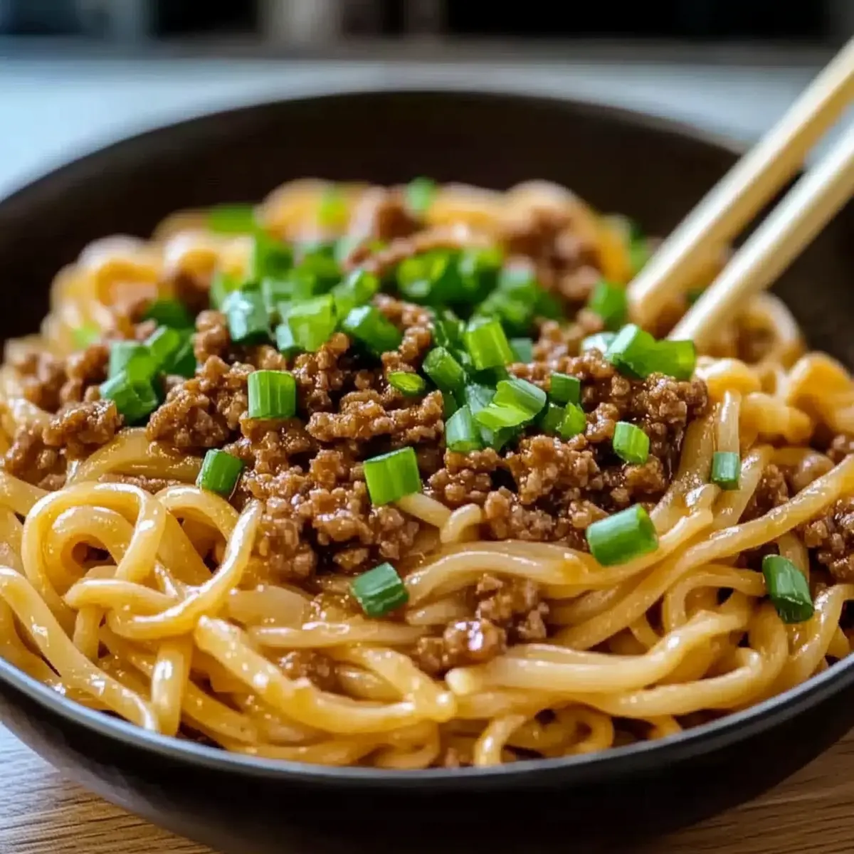 Mongolian Ground Beef Noodles Recipe