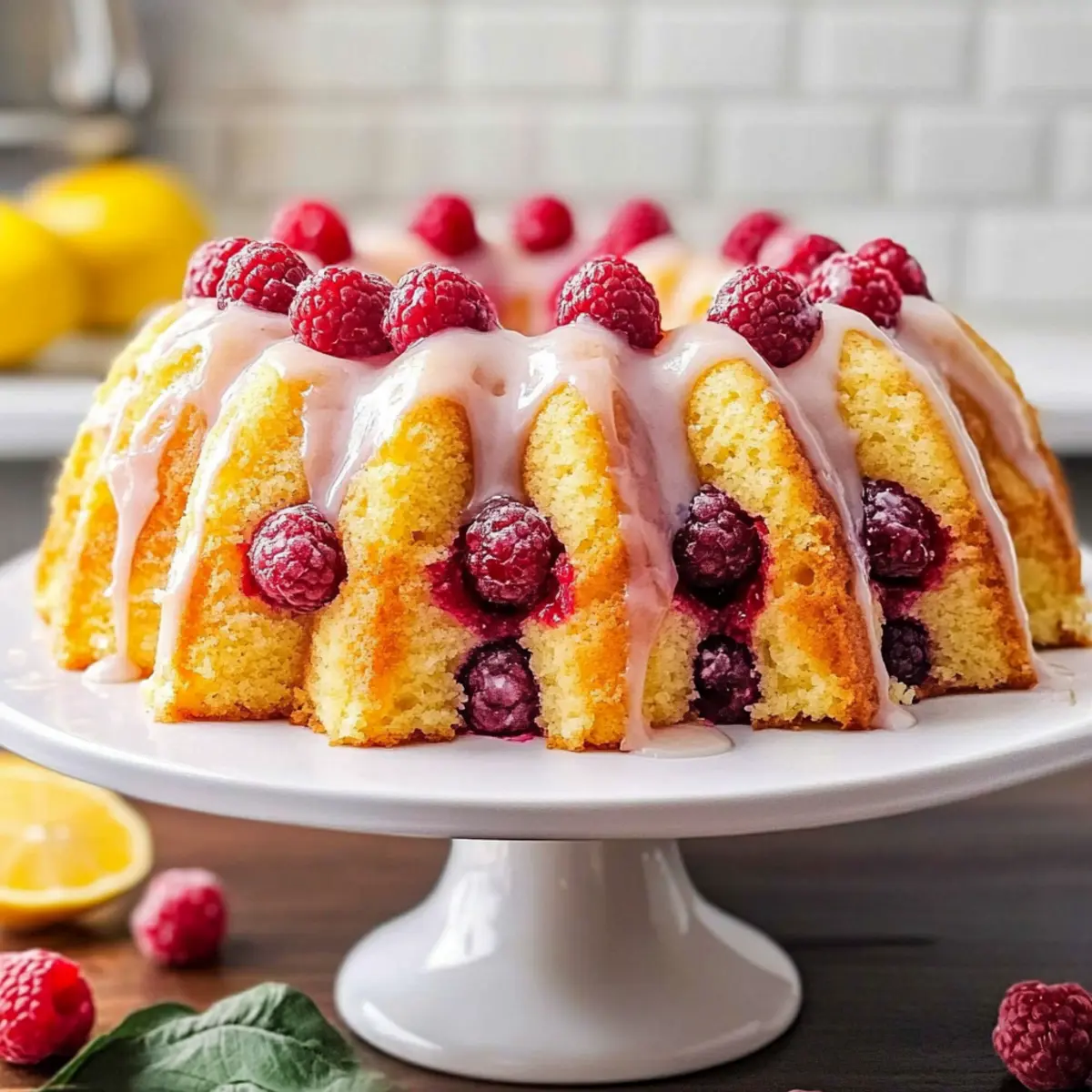 Lemon Raspberry Bundt Cake