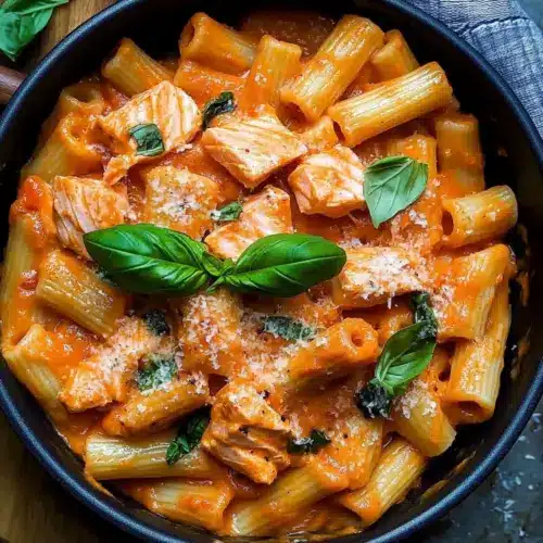 Salmon Rigatoni in a Creamy Tomato Sauce