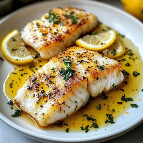 Pan Fried Cod with Lemon Butter Sauce