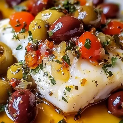 Mediterranean Baked Cod with Olives