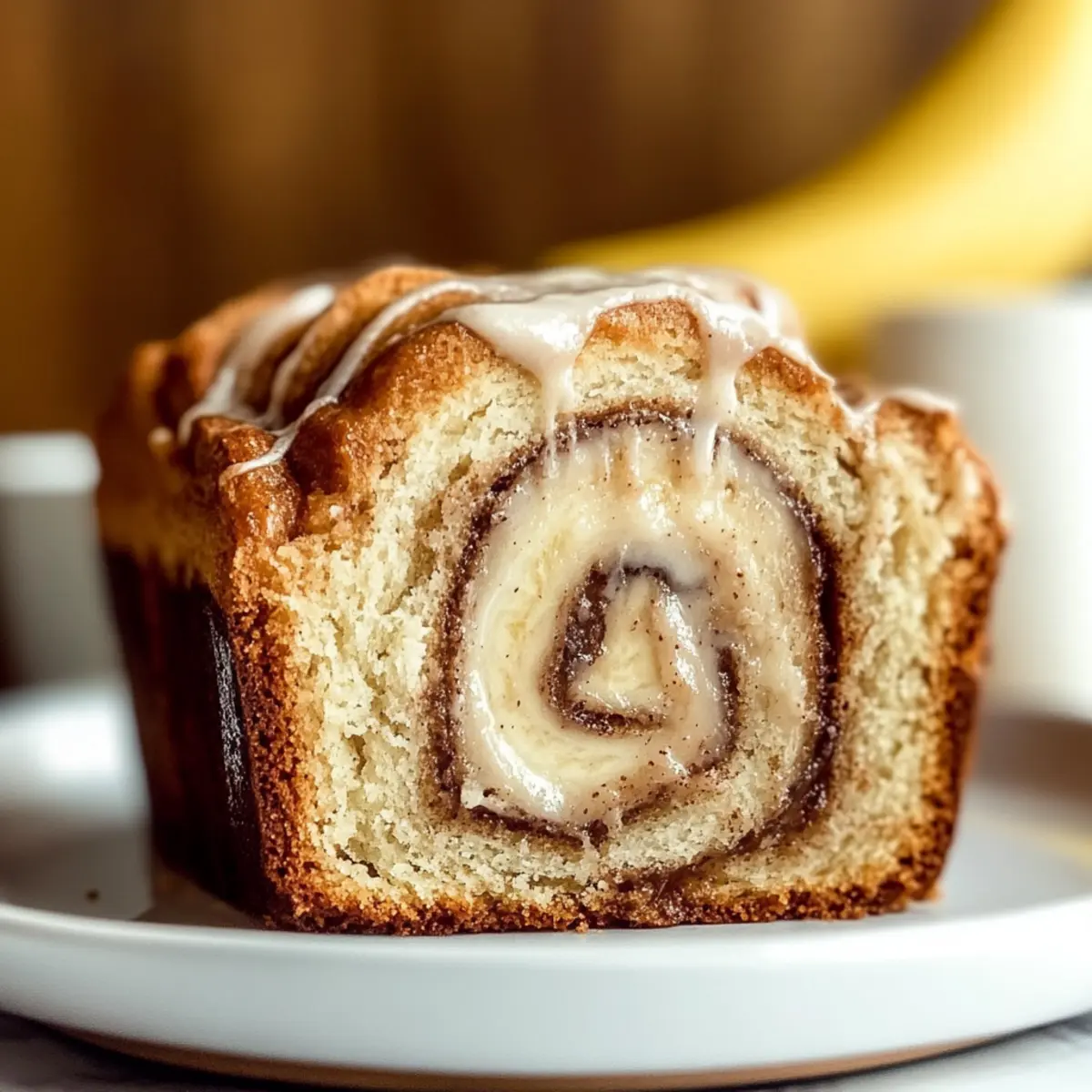 Cinnamon roll banana bread