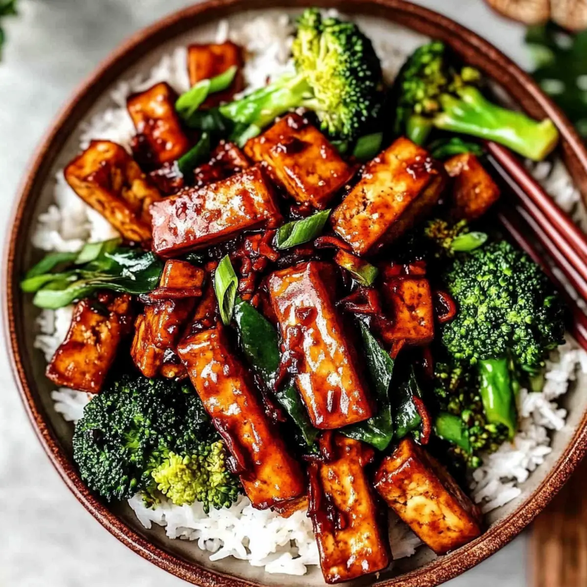 Sticky Mongolian Tofu and Broccoli Stir Fry