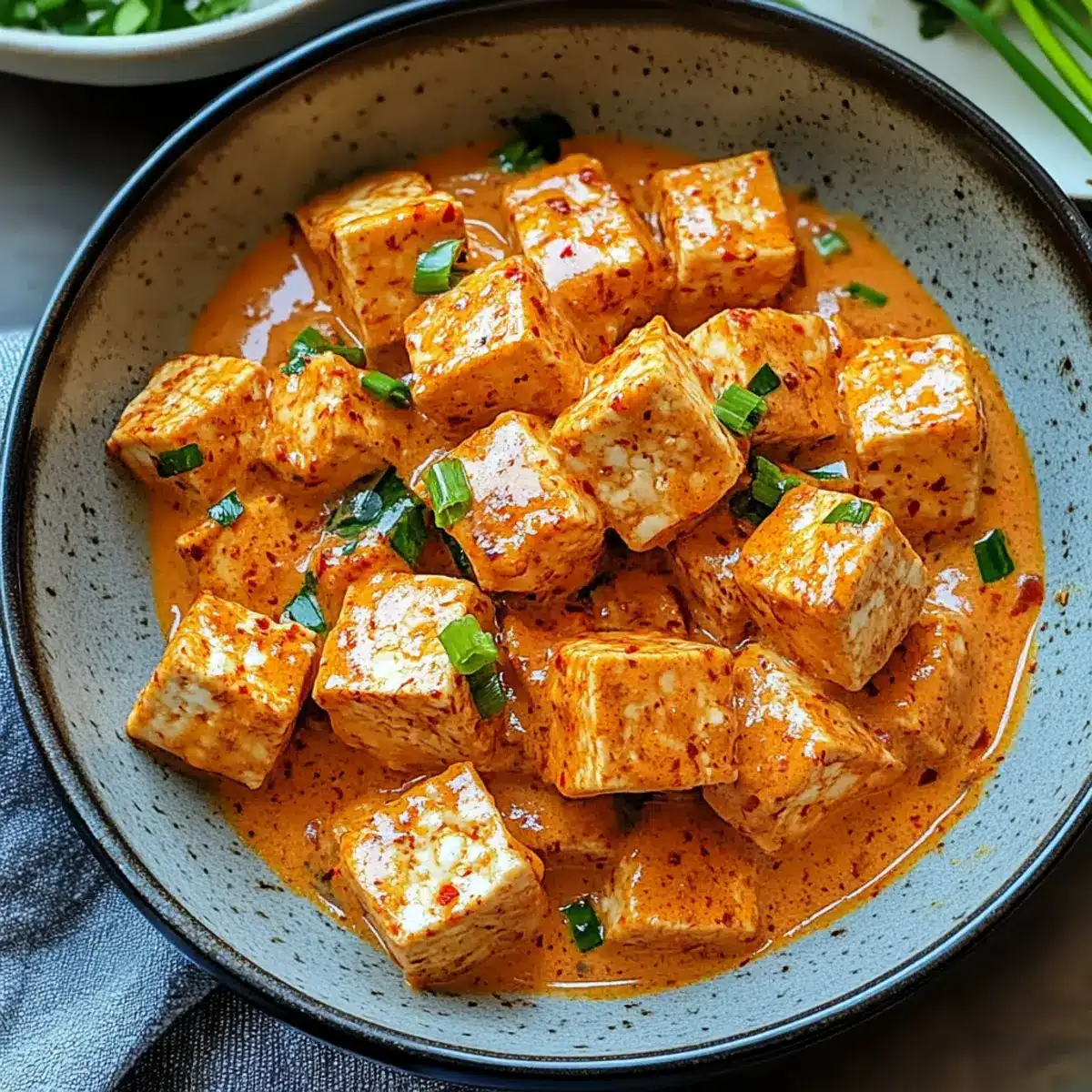 Spicy Tofu with Creamy Coconut Sauce