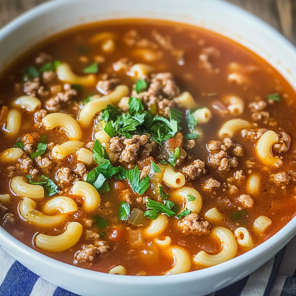 Beef and Macaroni Soup