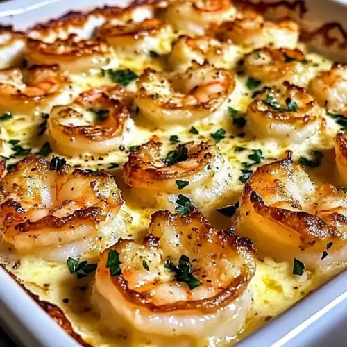 Garlic Parmesan Shrimp Bake