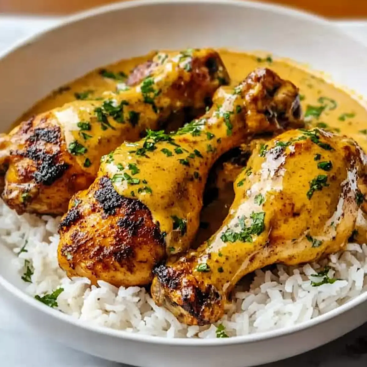 Paprika Chicken Drumsticks with Steamed Rice