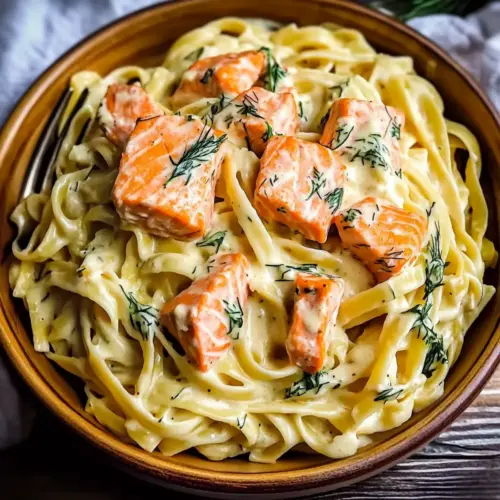 Salmon Fettuccine Alfredo
