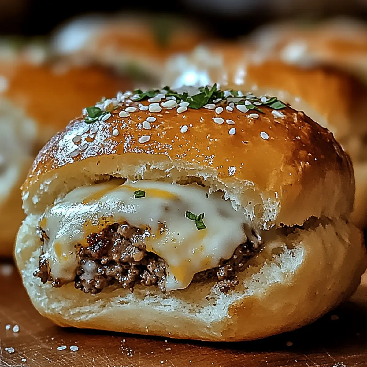 Garlic Parmesan Cheeseburger Bombs