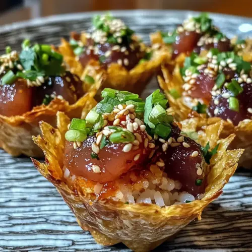Crispy Spicy Tuna Sushi Cups
