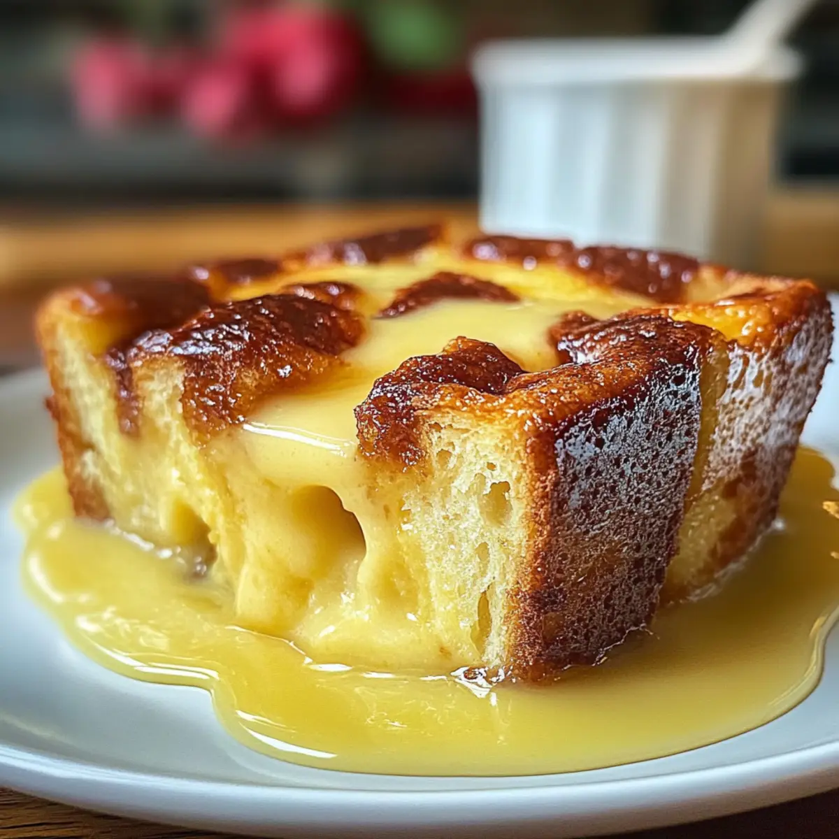Custard Bread Pudding with Vanilla Sauce