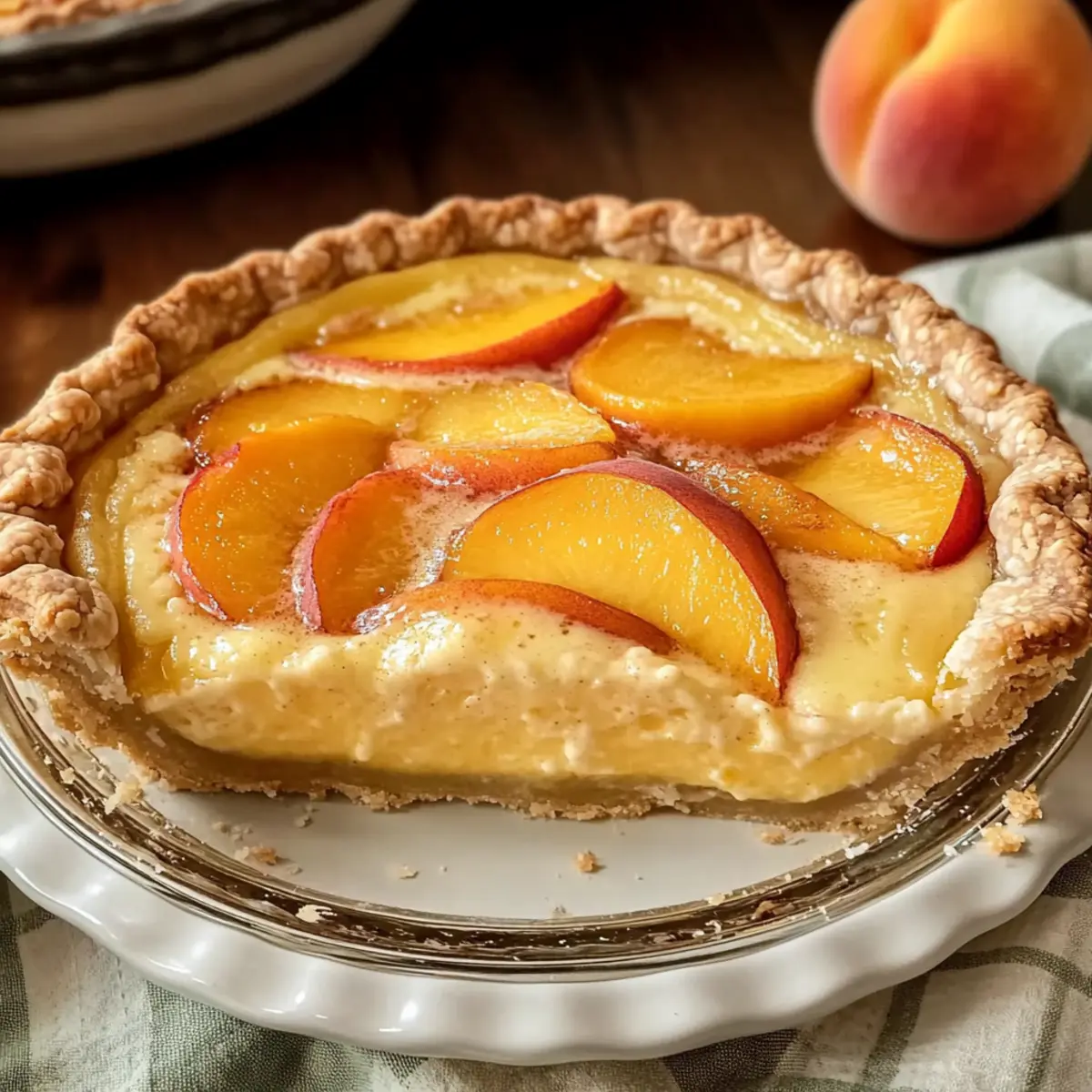 Homemade Peach Custard Pie