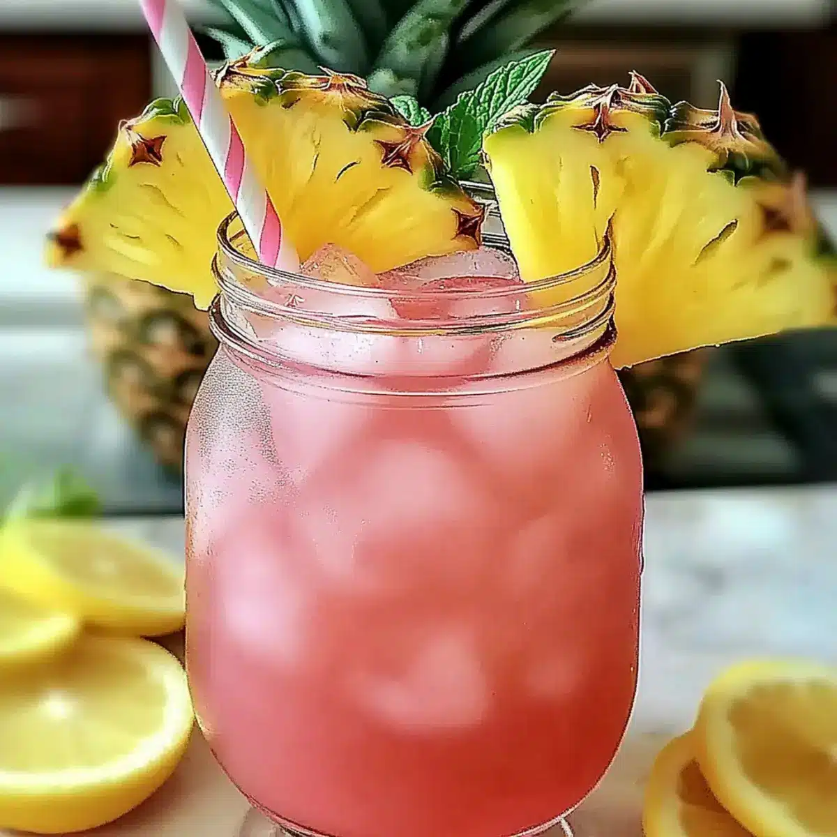 Pineapple Pink Lemonade Drink