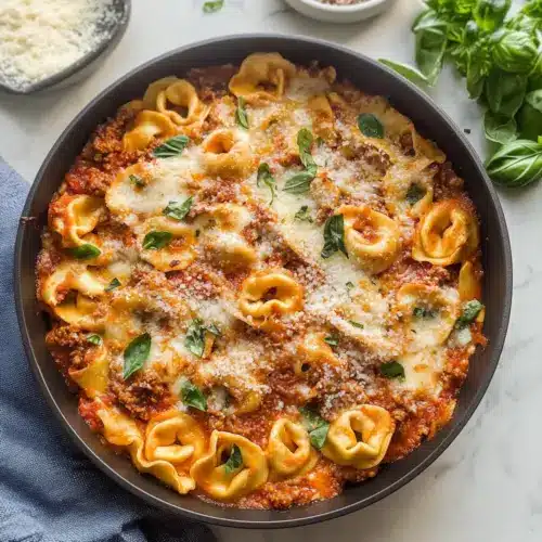 Baked Tortellini with Meat Sauce